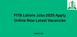 PITB Lahore Jobs 2025 Apply Online Now Latest Vacancies